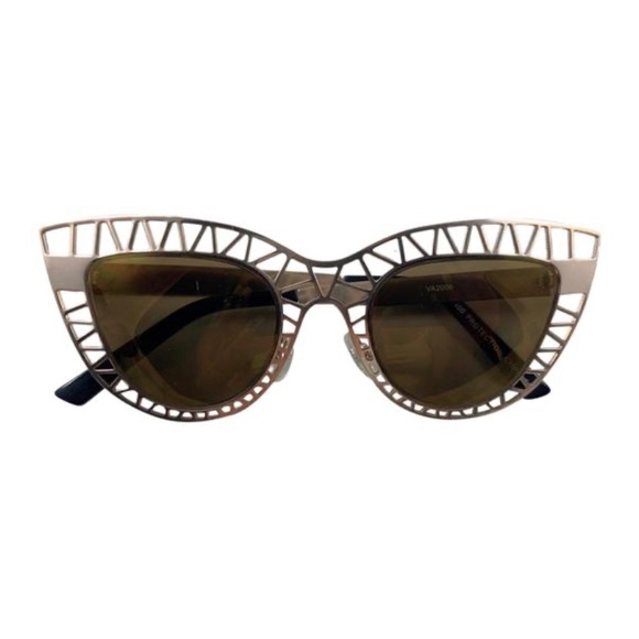 Gold Cat eye cut out sunglasses main image 3